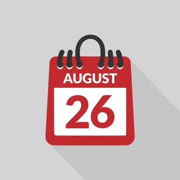 August 26 Calendar icon vector illustration. Stock Illustration