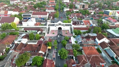 August 27, 2023, Yogyakarta, Aerial footage of South Central Park in Yogyakarta Stock Footage 275308053