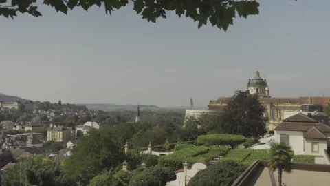 August 28, 2024. Melk, Austria. Monastery in Melk. Abtei Melk. Melk Abbey. Lower Stock Footage 291679115
