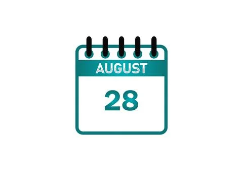 August 28 Calendar Date Illustration