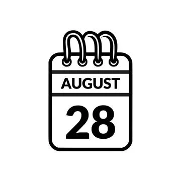 August 28 Calendar icon vector illustration. Stock Illustration