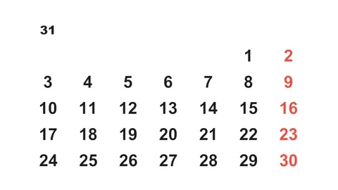 August 29, 2026, Animated 2029 planner showcasing August calendar, highlighting Stock Footage 320082680