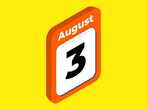 August 3- Calendar date icon vector illustration. Stock Illustration