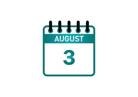August 3 Calendar Icon Stock-Illustration