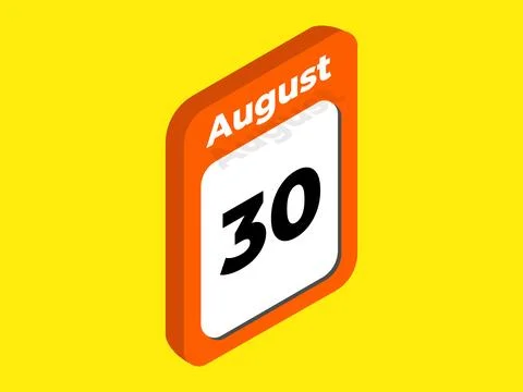 August 30- Calendar date icon vector illustration Stock Illustration