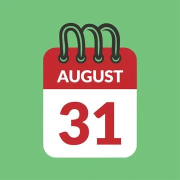 August 31 Calendar icon vector illustration. Stock Illustration