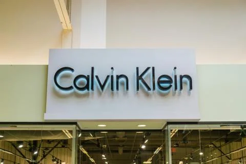 August 4, 2017 Milpitas/CA/USA - Calvin Klein logo above the storefront locat Stock Photos