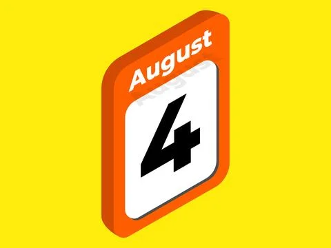 August 4- Calendar date icon vector illustration. Stock Illustration