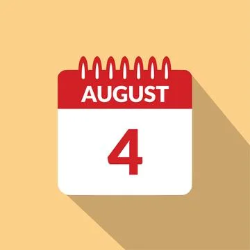 August 4 Calendar icon vector illustration. Stock Illustration
