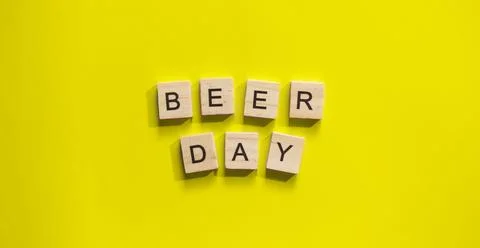 August 4, International Beer Day, minimalistic banner with the inscription .. Stock Photos