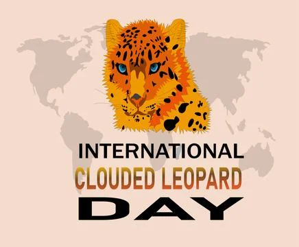 On August 4th, International Clouded Leopard Day raises awareness Stock Illustration