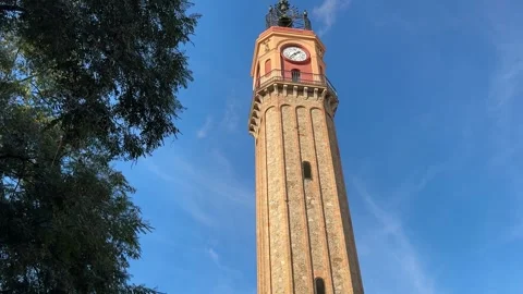 August 5, 2025 - Barcelona, Spain - Campanar de Gracia clock tower 库存影片 338033033
