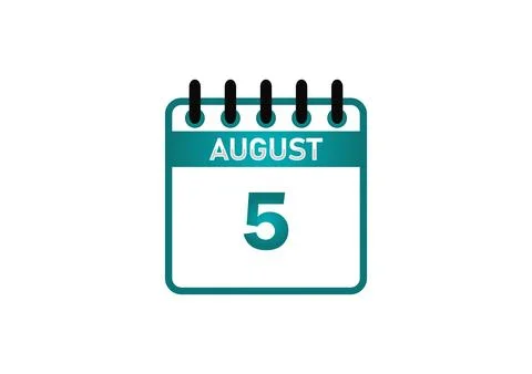 August 5 Calendar Icon Illustrazione stock