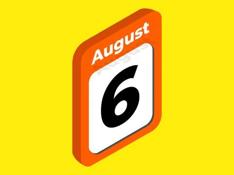 August 6- Calendar date icon vector illustration. Stock Illustration