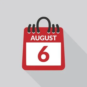 August 6 Calendar icon vector illustration. Stock Illustration