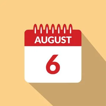 August 6 Calendar icon vector illustration. Stock Illustration