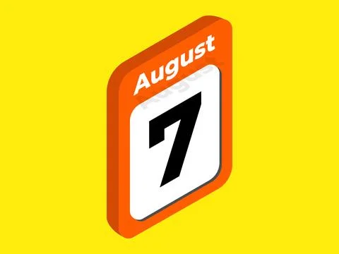 August 7- Calendar date icon vector illustration Stock Illustration