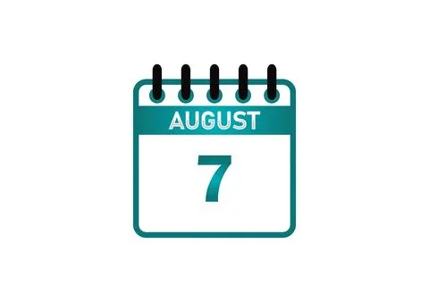 August 7 Calendar Icon Illustrazione stock