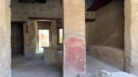 August 8, 2026 - Italy - Interior of ancient Roman villa Stock Footage 338151062