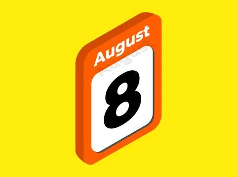 August 8- Calendar date icon vector illustration Stock Illustration