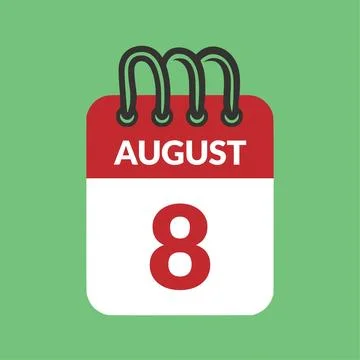 August 8 Calendar icon vector illustration. Stock Illustration