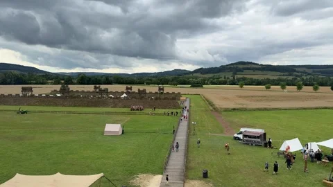 August 9, 2025 - Alise-Sainte-Reine, France - Ancient Alesia Roman ruins Stock Footage 338054430