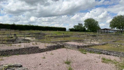 August 9, 2025 - Alise-Sainte-Reine, France - Ancient Alesia Roman ruins Stock Footage 338054448