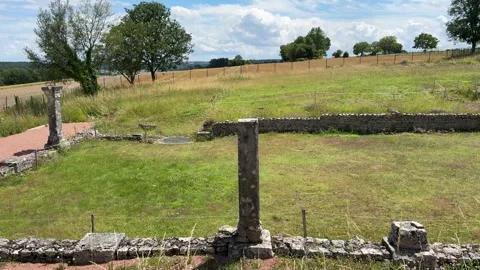 August 9, 2025 - Alise-Sainte-Reine, France - Ancient Alesia Roman ruins Stock Footage 338054502