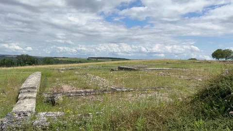 August 9, 2025 - Alise-Sainte-Reine, France - Ancient Alesia Roman ruins Stock Footage 338054556
