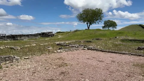 August 9, 2025 - Alise-Sainte-Reine, France - Ancient Alesia Roman ruins Stock Footage 338054595