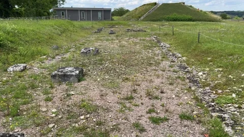 August 9, 2025 - Alise-Sainte-Reine, France - Ancient Alesia Roman ruins Stock Footage 338054598