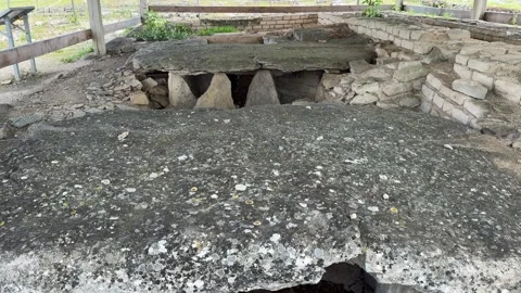 August 9, 2025 - Alise-Sainte-Reine, France - Ancient Alesia Roman ruins Stock Footage 338054610