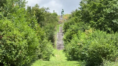 August 9, 2025 - Alise-Sainte-Reine, France - Vercingetorix statue at Alesia Stock Footage 338054643