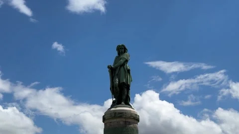 August 9, 2025 - Alise-Sainte-Reine, France - Vercingetorix statue at Alesia Stock Footage 338054676