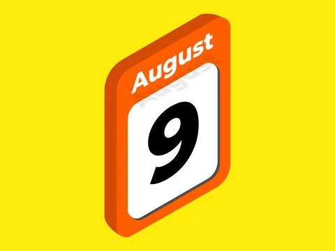 August 9- Calendar date icon vector illustration Stock Illustration