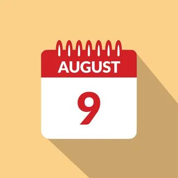 August 9 Calendar icon vector illustration. Stock Illustration