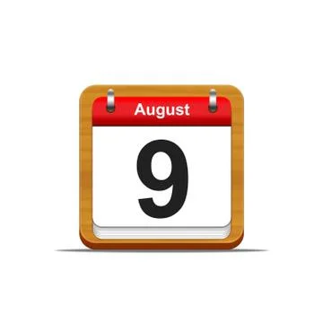 August 9. Stock Illustration