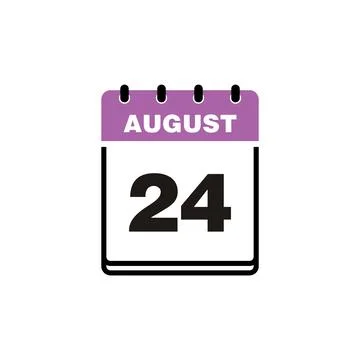 August Calendar Icon Vector Template Illustrazione stock