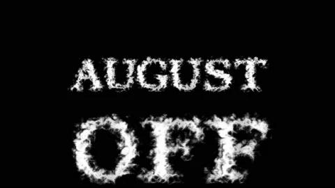 August Off cloud text effect black isolated background Stock Footage 139636988