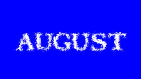 August cloud text effect blue isolated background Stock Footage 138721785