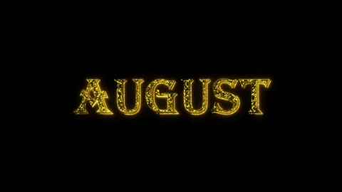 August golden text animation particles shiny gold Stock Footage 296821744