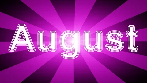 August icon in red abstract background with rays. Stock Footage 113800191