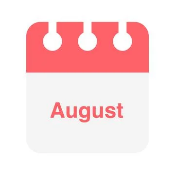 August icon vector. Daily, monthly, yearly calendar icon Stock Illustration