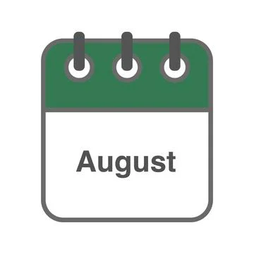 August icon vector. Daily, monthly, yearly calendar icon Stock Illustration