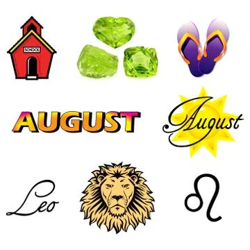 August Icons Stock Illustration