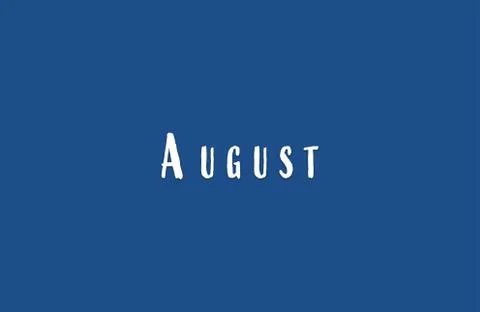 August inscription. Stock Illustration