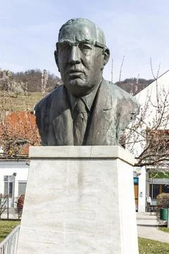 August Kargl Denkmal, Österreichischer Baumeister, Erbauer der Wachaustraß. Stock Photos