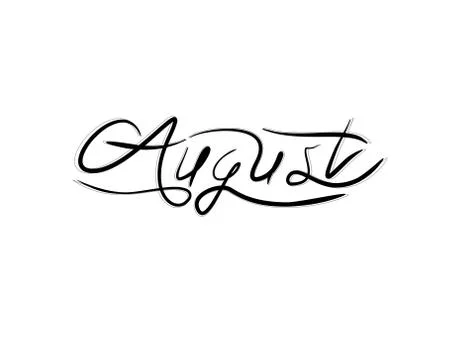 August Lettering Text on white background in vector illustration Stock Illustration