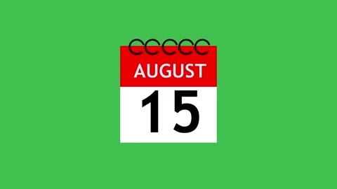 August month calender. calender simple icon animation date change time mont.. Stock Footage 307976905