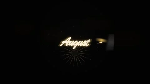 August Month Name Glowing Gold Calligraphy Animated Text Title Stockbeeldmateriaal 332695076